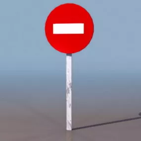 Road No Entry Sign 3d model