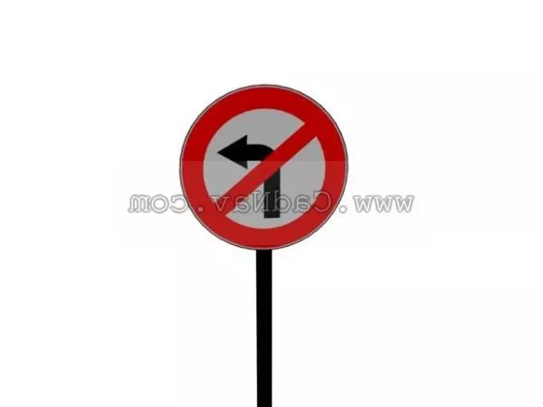 No Right Turn Road Signs 3d model No Right Turn Road Signs 3d model