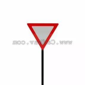 No Thoroughfare Road Signs 3d model