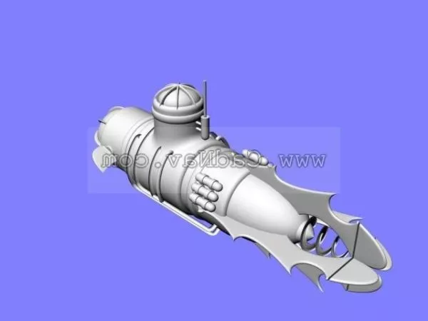 Cartoon Steampunk Submarine 3d model