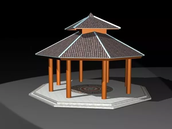 European Round Gazebo 3d model