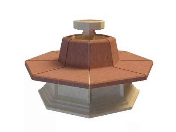 Square Octagon Fountain 3d model Square Octagon Fountain 3d model