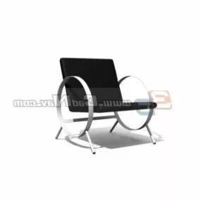 Black Leather Office Leisure Chair 3d model