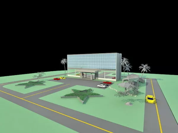 City Building With Skyscraper 3d model
