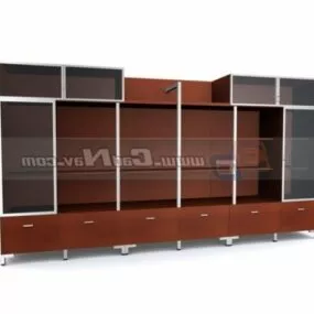Office Filing Cabinet Wooden Shelf 3d model