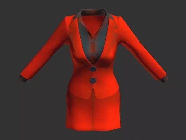 Red Office Uniforms Fashion For Women 3d model Red Office Uniforms Fashion For Women 3d model