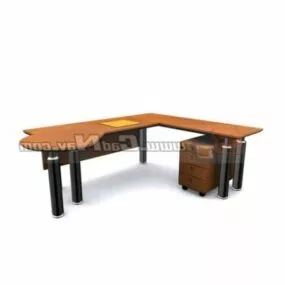 Office Workstation Furniture With File Cabinet 3d model