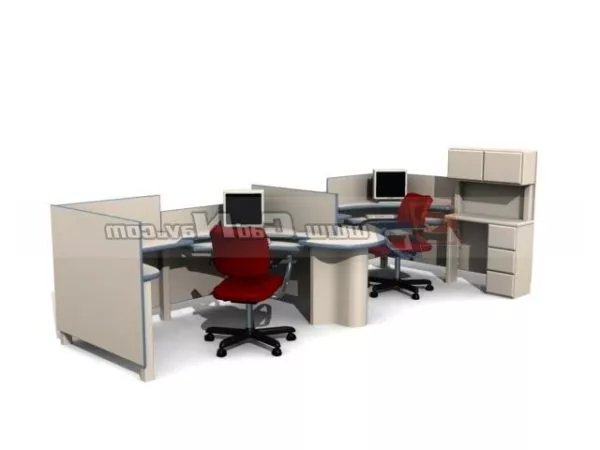 Office Workstation Furniture And Partition 3d model Office Workstation Furniture And Partition 3d model