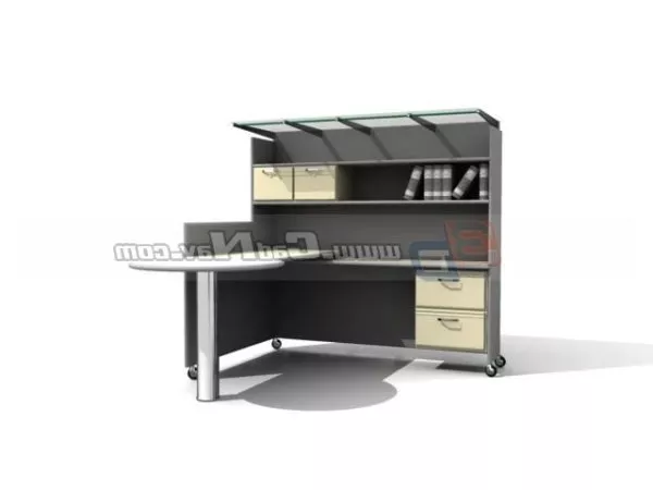 Office Furniture Workstation With Wall Unit 3d model Office Furniture Workstation With Wall Unit 3d model