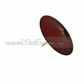 Antique Oiled Paper Umbrella 3d model
