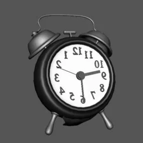Old Metal Alarm Clock 3d model