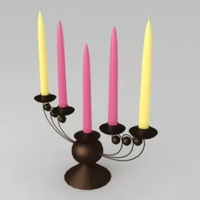 Living Room Old Candlestick 3d model