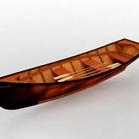 Old Wood Boat 3d model