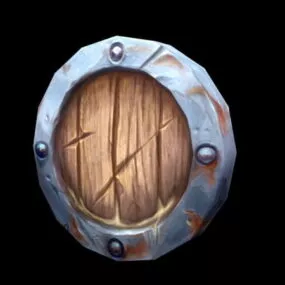 Game Old Wood Shield 3d model