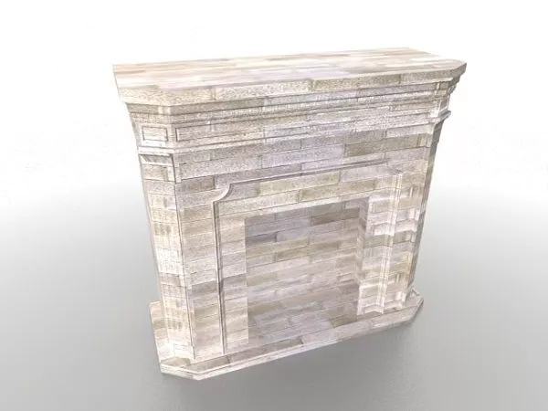 Old Brick Stone Fireplace 3d model Old Brick Stone Fireplace 3d model