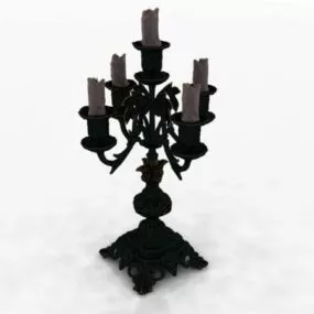 Old Antique Bronze Candelabrum 3d model