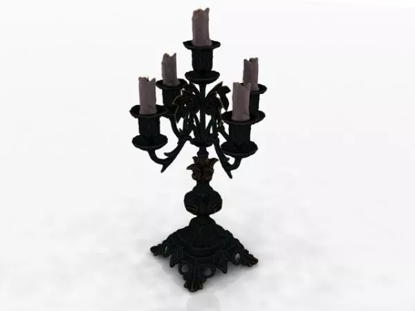 Candle Lamp With Glass Cover 3d model