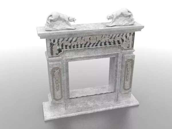 Fireplace Rad Stone 3d model