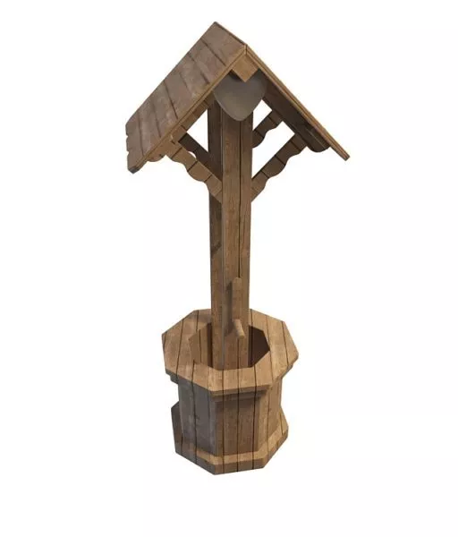 Park Well Building Wooden Material 3d model