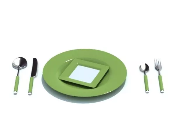 Kitchen Olive Green Cutlery Sets 3d model Kitchen Olive Green Cutlery Sets 3d model