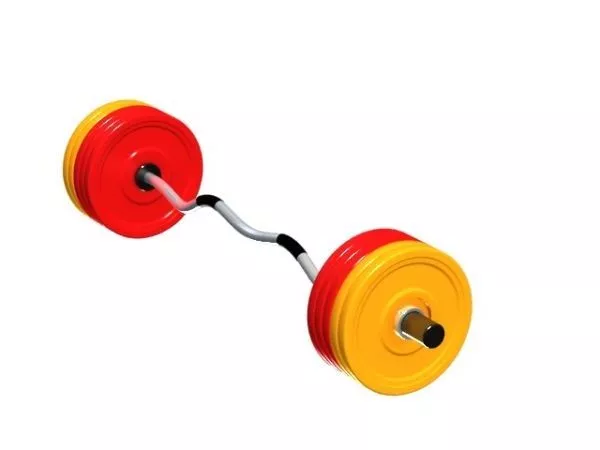 Ez Curl Bar Barbell Equipment 3d model Ez Curl Bar Barbell Equipment 3d model