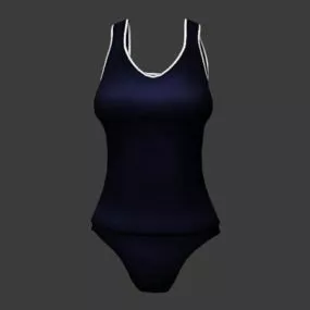 One Piece Women Swimsuit 3d model