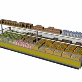 Supermarket Open Food Display Refrigerator 3d model