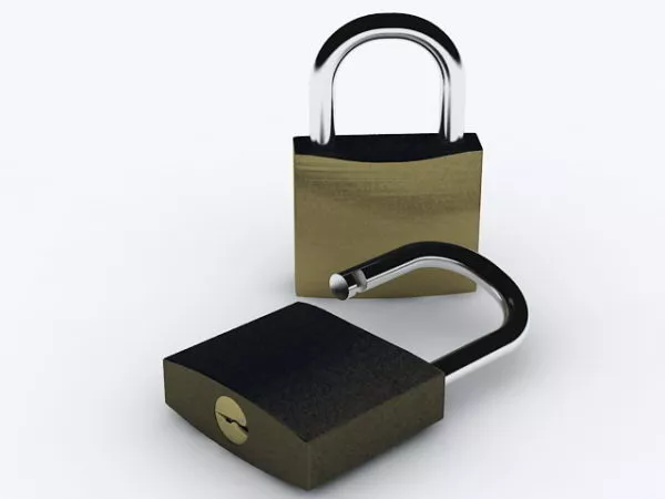 Home Open Locked Padlock 3d model Home Open Locked Padlock 3d model
