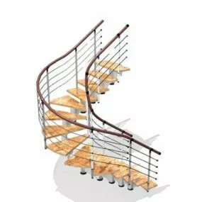 Open Curved Staircase Design 3d model