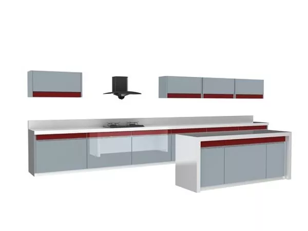 Open Modern White Kitchen Design 3d model Open Modern White Kitchen Design 3d model