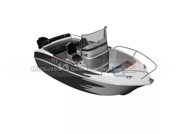 Boat With Row 3d model