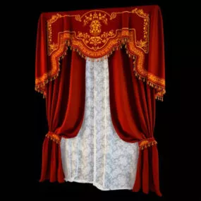 Opera Shade Windows Curtain Valance 3d model