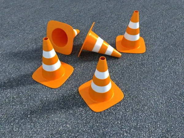 Traffic Light With Lowpoly Car 3d model