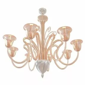 Orange Glass Vintage Chandelier 3d model