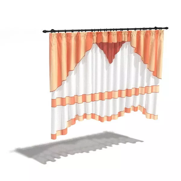 Orange White Grommet Curtain Design 3d model Orange White Grommet Curtain Design 3d model