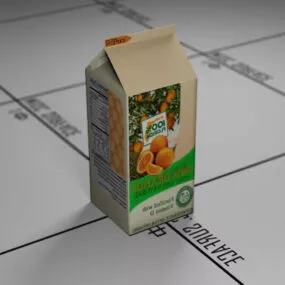 Orange Juice Carton Box 3d model