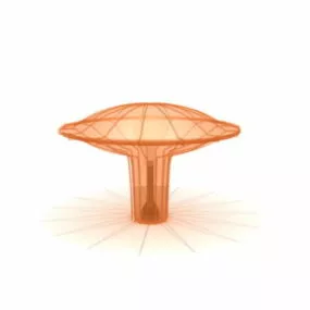 Furniture Orange Mushroom Lamp 3d model