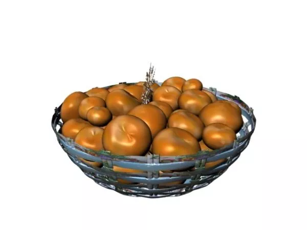 Lemons On Round Tray 3d model
