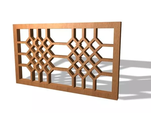 Oriental Wood Lattice Panel 3d model Oriental Wood Lattice Panel 3d model