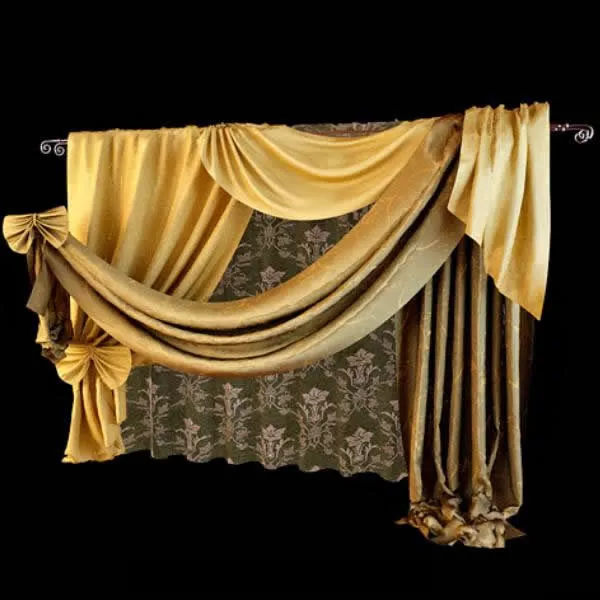 Ornamental Window Drape Fabric 3d model Ornamental Window Drape Fabric 3d model