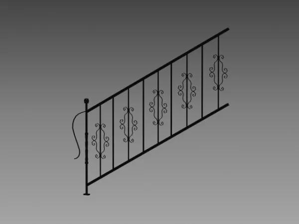 Curved Spiral Handrails 3d model