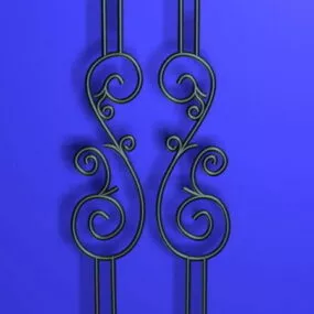 Ornamental Iron Parts Structure 3d model