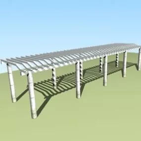 Ornamental Stone Pergola For Park 3d model