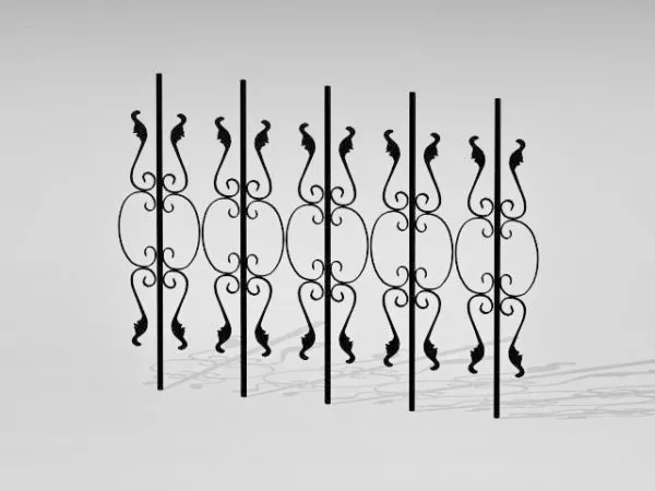 Structure Ornamental Wrought Iron Fence 3d model Structure Ornamental Wrought Iron Fence 3d model
