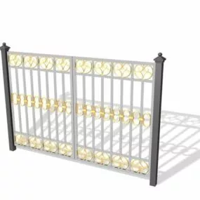 Ornate Metal Wrought Iron Gate 3d model