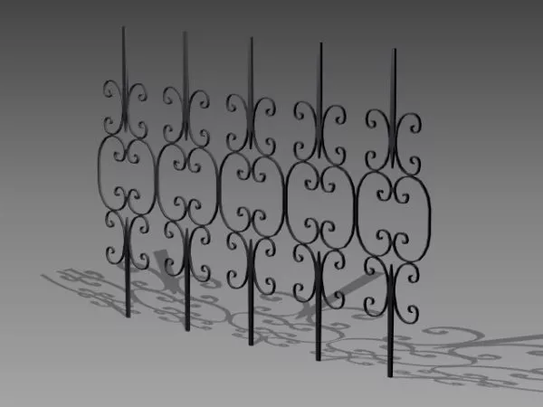 Steel Fence Outdoor 3d model