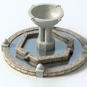 Outdoor Castle Garden Fountain 3d model