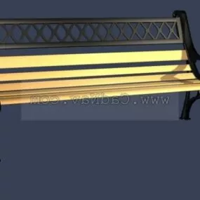 Outdoor Metal Bench Chair 3d model
