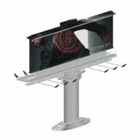 Outdoor Street Billboard With T Pole 3d model