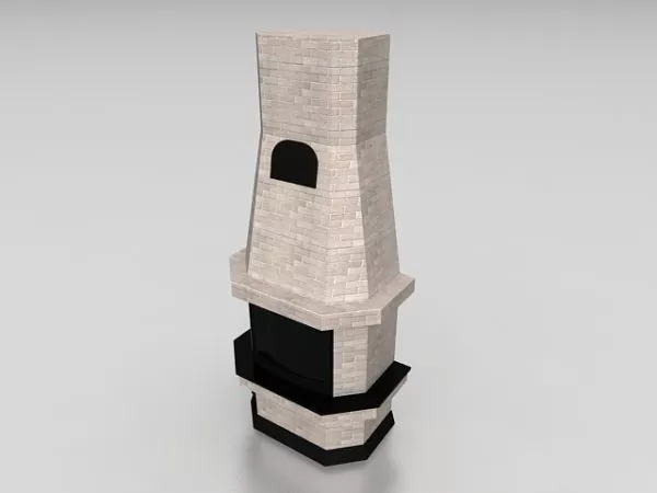 Outdoor Brick Stone Fireplace 3d model Outdoor Brick Stone Fireplace 3d model